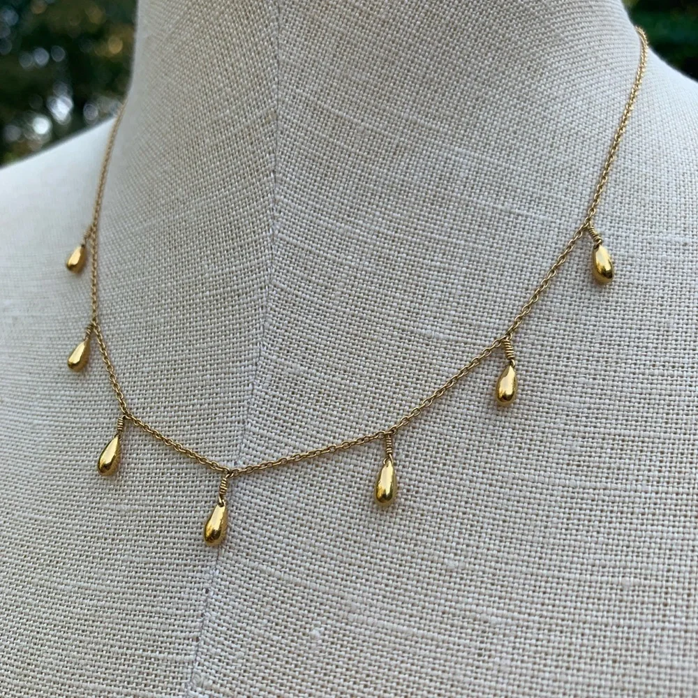 Beaded Teardrop Fringe Necklace - Picture 9 of 13